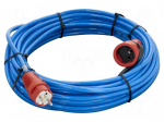 Extension lead | 3x1.5mm2 | 20m | PUR | blue | Sockets no: 1 | 16A