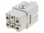 Connector: HDC | contact insert | female | CQ | PIN: 6(5+1) | 16A | 400V