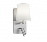Trio Marriot sienas lampa E27 + LED brushed steel/white  271470207 4017807374681