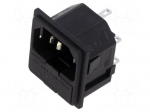 Connector: AC supply | socket | male | 10A | 250VAC | C14 (E) | IEC 60320