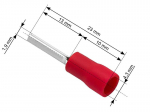 Auto- ja mootorrattatooted, elektroonika, navigatsioon, CB raadio // ISO-&uuml;hendused ja kaablid autoraadiole // 43-023# Konektor tulejkowy izolowany 1,9/23mm kabel 4,3mm 100szt.