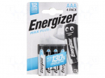 Battery: alkaline | AAA | 1.5V | non-rechargeable | 4pcs | Max Plus