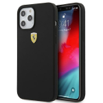 Back panel cover Ferrari  Ferrari FESSIHCP12LBK iPhone 12 Pro Max 6.7" black/black hardcase On Track Silicone