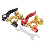 Auto- ja mootorrattatooted, elektroonika, navigatsioon, CB raadio // Auto elektroonikakomponendid : Installatsioonikaablid : Kaitsealused : &Uuml;hendused // Klemy zaciski akumulatora mosiężne uniwersalne z kluczem montażowym amio-04059