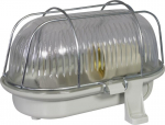 Lamp housing with metal netoval 60W, IP 44 gray
