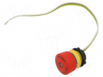 Switch: emergency stop | 22mm | Stabl.pos: 2 | NC | red | LED | 5A/250VAC