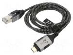 Cable | slim,USB 3.1 | RJ45 plug,USB C plug | nickel plated | 1.5m