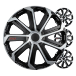 Auto- ja mootorrattatooted, elektroonika, navigatsioon, CB raadio // Kaubad autodele, mootorratastele, motorolleritele // Kołpaki samochodowe 4szt. komplet evo czarno srebrne 14" cali color box