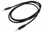 Cable | Jack 3.5mm plug,both sides | 1.5m | black | &Oslash;cable: 6mm | PVC