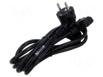 Cable | H05VV-F | 3x1mm2 | PVC | 2.5m | black | 10A | 250V
