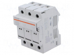 Fuse holder | 10x38mm | for DIN rail mounting | 32A | 800VAC | Poles: 3