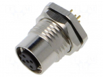 Connector: M12 | socket | PIN: 5 | female | 60V | straight | IP67 | THT | 2A