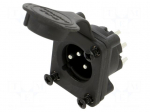 Connector: XLR | socket | male | AXS | 15A | 133V | PIN: 3 | IP65 | straight