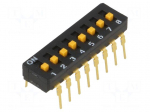 Switch: DIP-SWITCH | Poles number: 8 | ON-OFF | 0.03A/30VDC | Pos: 2