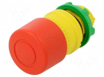 Switch: emergency stop | Stabl.pos: 2 | 22mm | red | Illumin: none | IP66