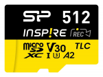 Memory card Silicon Power Inspire 512 GB MicroSDXC V30 UHS-I U3 A2 4K + adapter (SP512GBSTXLA2V1NSP)