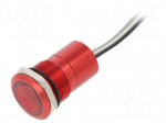 Switch: capacitive | Pos: 2 | SPST-NO | 0.01A/12VDC | IP68 | OFF-ON | red