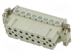 Connector: HDC | contact insert | female | CDA | PIN: 16 | 16A | 600V
