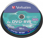 Blanks DVD-RW SERL Verbatim 4.7GB 4x 10 Pack Spindle