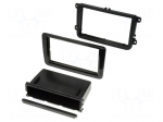 Radio mounting frame | Seat,&Scaron;koda,VW | 2 DIN | black gloss