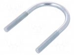 U-bolt | B | steel | zinc | Thread len: 53mm | Int.width: 61mm | H: 110mm