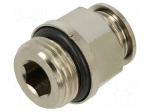 Push-in fitting | straight | -0.99&divide;20bar | nickel plated brass