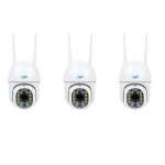 3-piece kit PNI IP440 WiFi PTZ wireless video surveillance camera, 4MP, digital zoom, micro SD slot, stand-alone, motion detection alarm, motion tracking