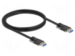 Cable | USB A plug,both sides | 1m | black | 26AWG,27AWG | 5Gbps | screw
