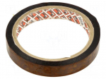 Tape: electrical insulating | W: 15mm | L: 33m | Thk: 0.05mm | brown