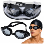 Spordiks ja aktiivseks puhkuseks // Water Sport and Atractions // Okulary Do Pływania Regulowane Powłoka Anti Fog Ochrona UF Czarne Etui