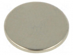 Magnet: permanent | NdFeB | 6N | &Oslash;: 12mm | H: 1mm | Plating: nickel | disk