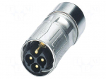 Connector: M17 | plug | ST | PIN: 4 | 630V | 25A | shielded | IP67 | 3+PE