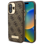 Guess GUHMP16MU4GPRW Hardcase 4G Logo Plate MagSafe for iPhone 16 Plus 6.7" / brown