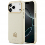 Case Guess Grained Strass Logo MagSafe for iPhone 17 Pro Max / beige
