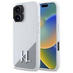Karl Lagerfeld KLHMP16SSCMKMPCH Hardcase Silicone Initial Metal Logo Ma for iPhone 16 6,1" / white