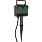Brennenstuhl garden socket with ground spike, 4-way (black, 1.4 meters)