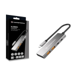 CONCEPTRONIC 4-&uuml;hes dokk USB-C->2xUSB-C/2xUSB-A/100WPD 25cm grey