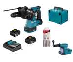 Makita cordless combination hammer for SDS-Plus 18V / 6.0 Ah DHR243JWX2