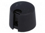 Knob | with pointer | plastic | &Oslash;shaft: 6mm | &Oslash;20x16mm | black