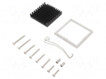 Heatsink: extruded | grilled | black | L: 42mm | W: 42mm | H: 9.5mm