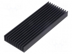 Heatsink: extruded | grilled | black | L: 100mm | W: 37mm | H: 10mm