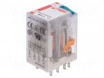 Relay: electromagnetic | 3PDT | Ucoil: 24VDC | 10A/250VAC | 10A/24VDC