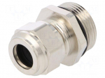 Cable gland | M25 | 1,5 | IP68 | Mat: brass | Body plating: nickel