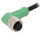 Connection lead | M12 | PIN: 5 | angled | 1.5m | plug | 60VAC | 4A | -25&divide;90&deg;C