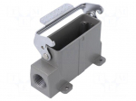 Enclosure: for HDC connectors | size D16A | with latch | angled