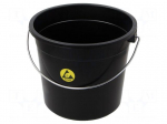 Waste bin | ESD | 290x250mm | 14l | Mat: polypropylene | black