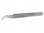 Tweezers | 118mm | Blades: curved,narrowed | Blade tip shape: sharp