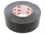 Tape: duct | W: 50mm | L: 50m | Thk: 0.26mm | black | caoutchouc | -20&divide;80&deg;C
