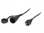 Extension lead | 3x1.5mm2 | 25m | rubber | black | Sockets no: 1 | 16A