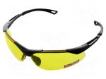 Safety spectacles | Lens: yellow | Resistance to: UV rays